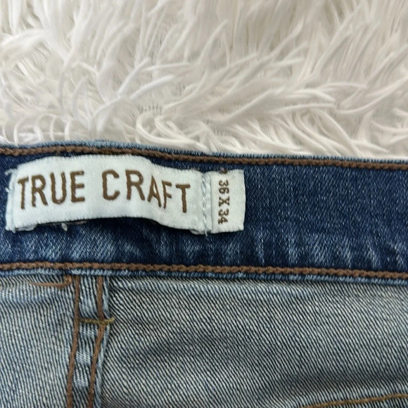 True Craft Men’s Athletic Blue Jeans 36x34 - Picture 4 of 6